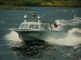 Grenzboot G 615 auf Schnellfahrt