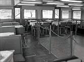 Seitenrad-Motorschiff / Oberdeck / Tanzdiele mit Blick zum Heck