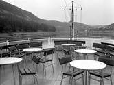 Seitenrad-Motorschiff / Oberdeck / Freideck-Bug
